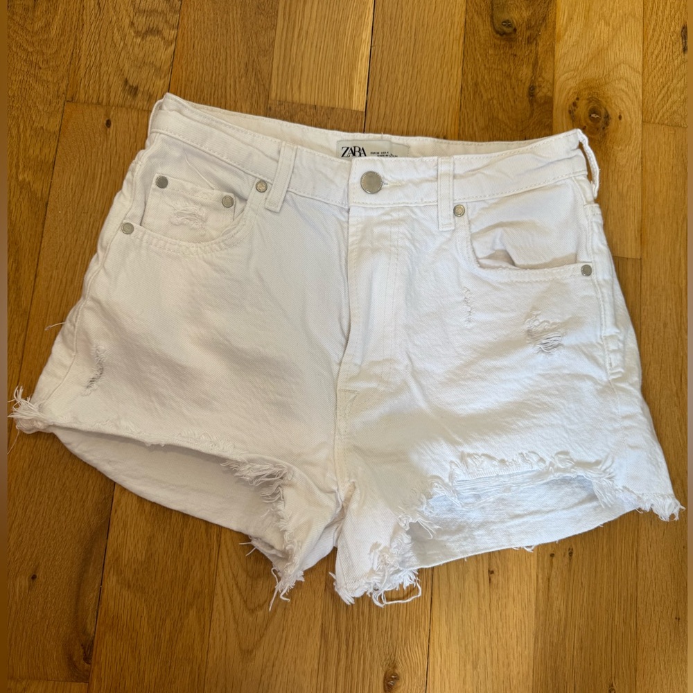 Zara White Jean Shorts